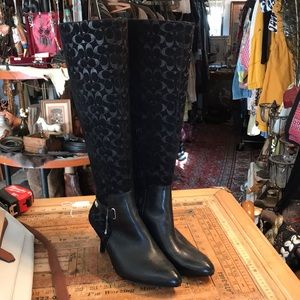 Coach tall black Fara boots. New without tags, sz. 7.5